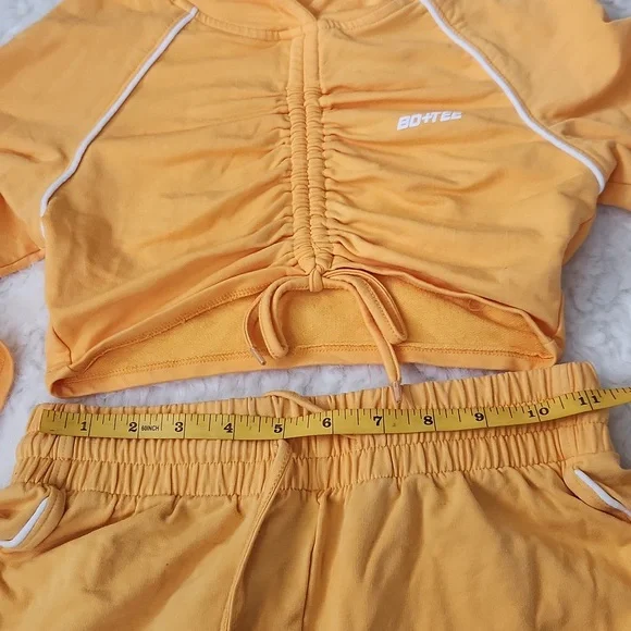 BO+TEE Yellow Cropped Hoodie - Picture 7 of 9